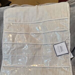 Pottery Barn Cream and Black Jewelry Organizer